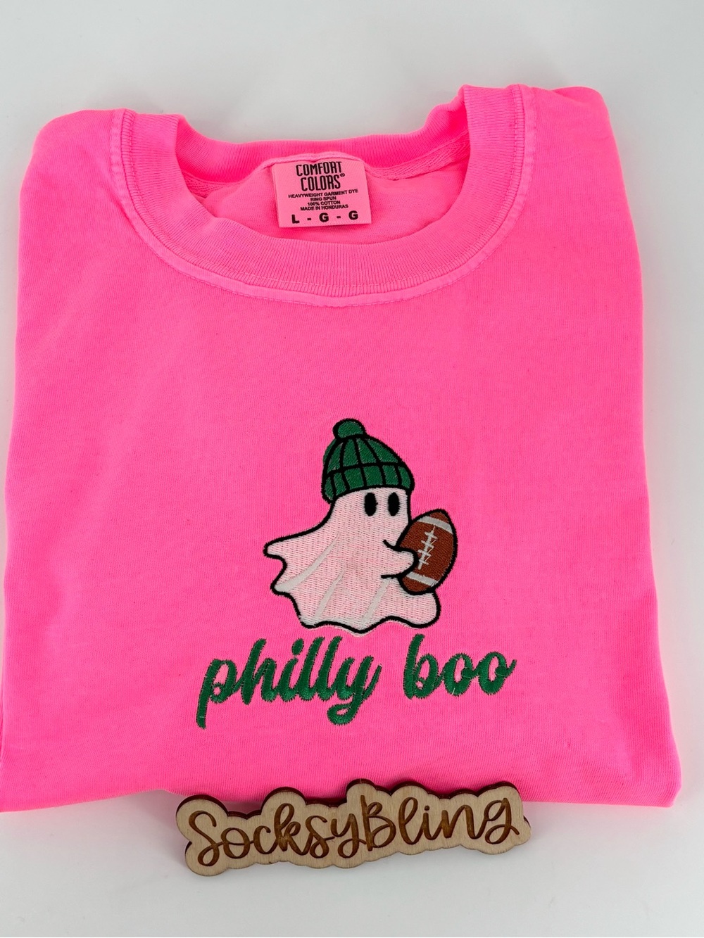 Embroidered 'Philly Boo' Ghost Graphic Shirt